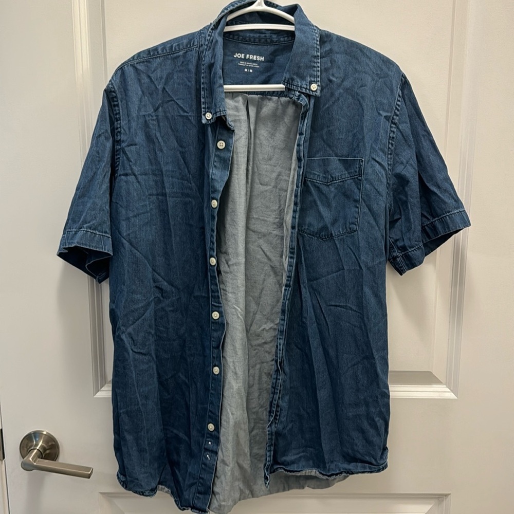 Joe Fresh Mens Short Sleeve Denim Button Up​